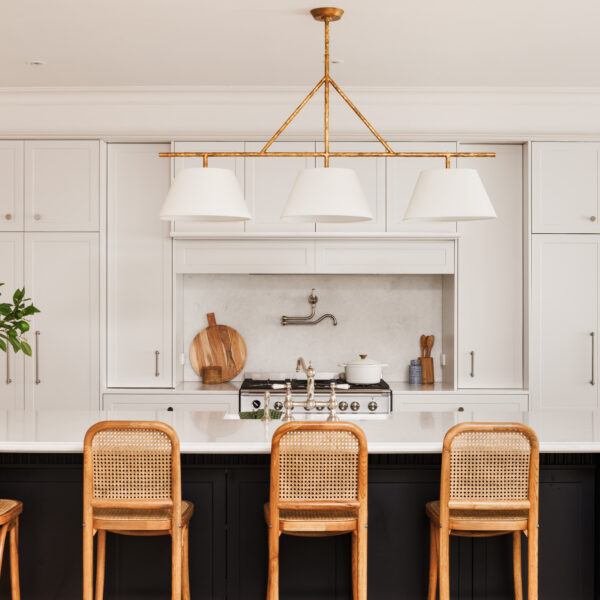 Modern French Provincial kitchen with wicker chairs in Werribee project