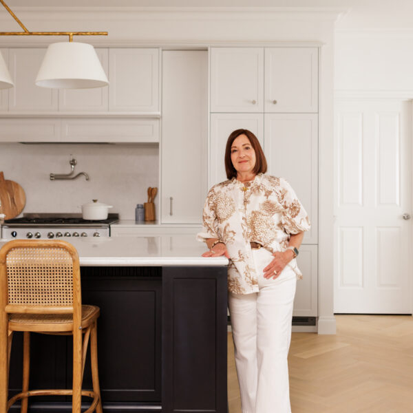 Interior designer in a modern French provincial kitchen