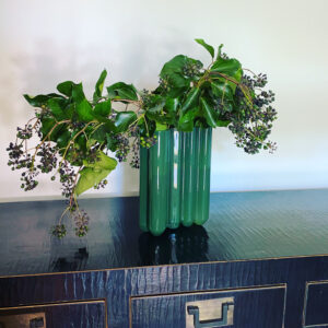 Modern green vase with foliage in Beaumaris Project Gallery