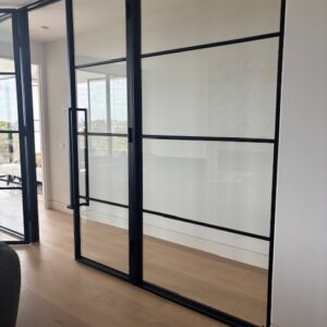 Modern sliding glass doors in Essendon West luxury home
