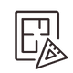 Geometric icon representing interior design concepts