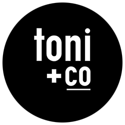Toni + Co logo in black and white