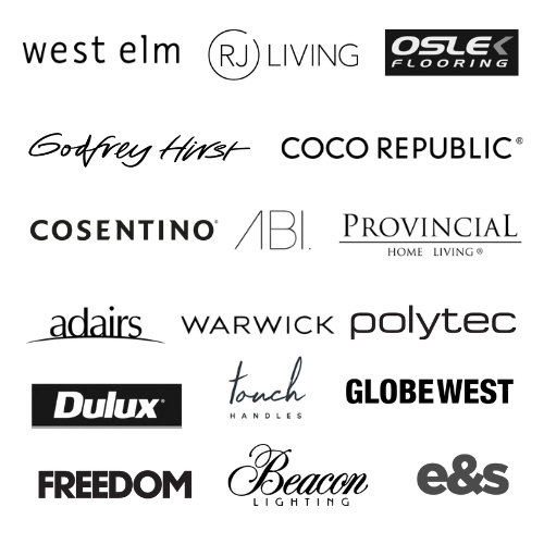 Logos of favourite brands of Melbourne Interior Designer