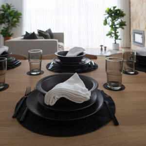 Stylish dining setup in Melbourne townhouse interior design